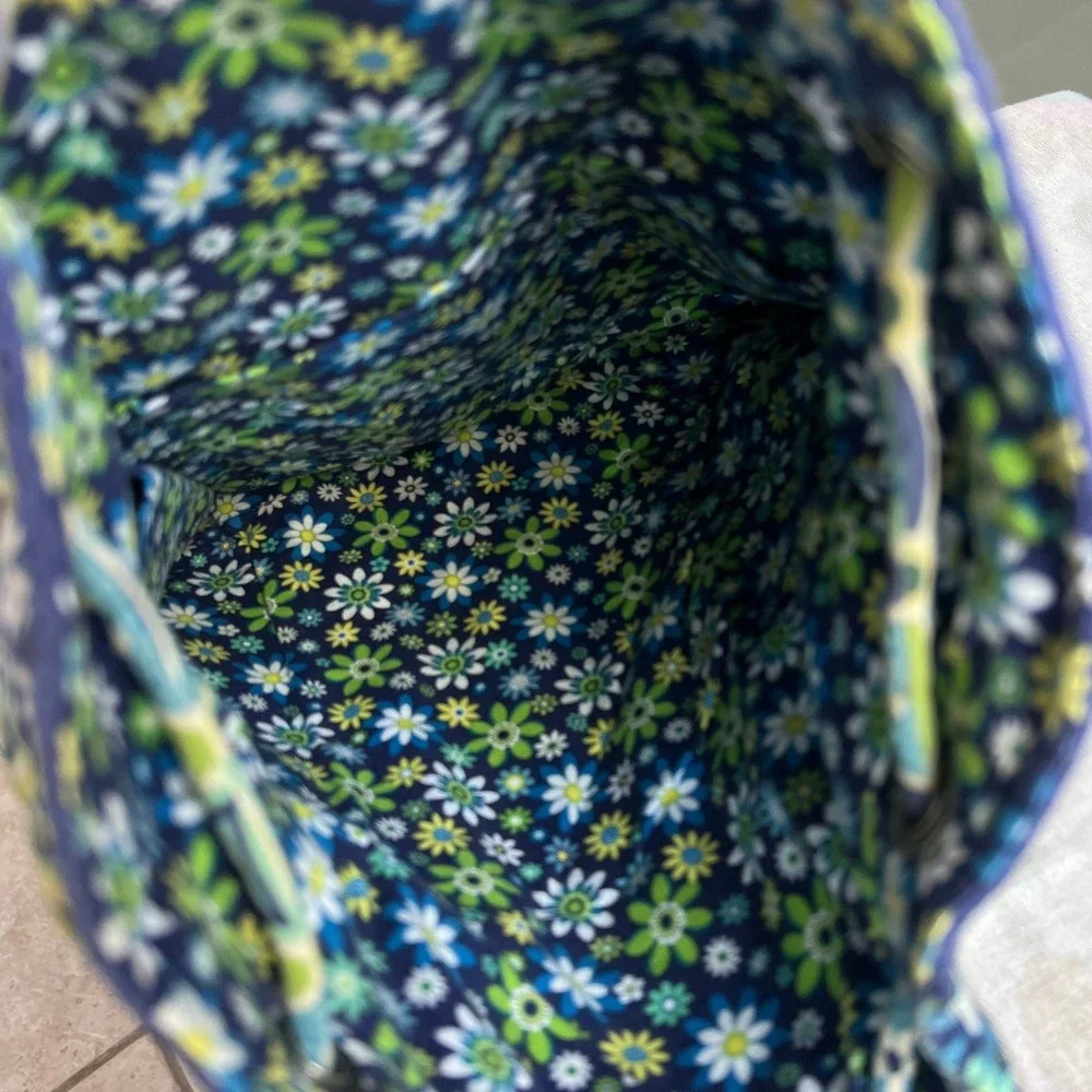 Vera Bradley Drawstring‎ Backpack Womens OS Quilted Floral Blue Green Travel Bag